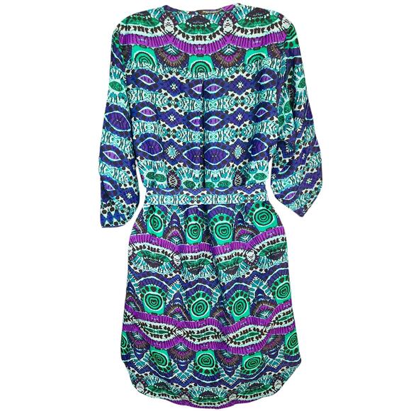 Anthropologie Maeve Frequencies‎ Shirt Dress Blue Purple Black Women's X Small - Picture 4 of 12